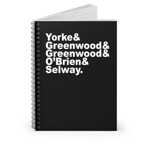 Radiohead Band Line-Up Spiral Notebook