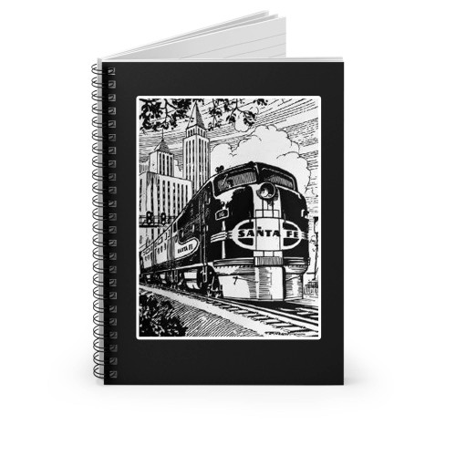 Santa Fe Retro Railroad Locomotive Spiral Notebook