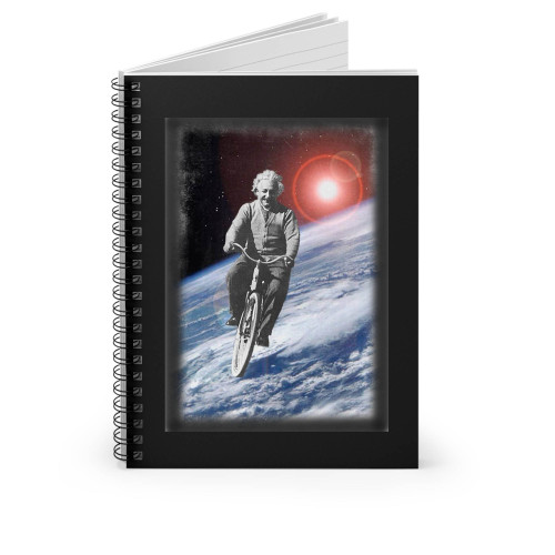 Albert Einstein Bicyle Space Univers Spiral Notebook