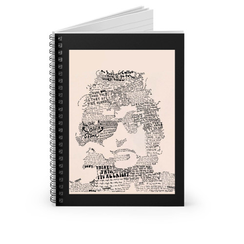 Bob Dylan Lyrics Art Spiral Notebook