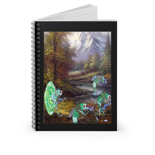 Bob Ross Dimension C 131 Rick And Morty Fine Art Spiral Notebook