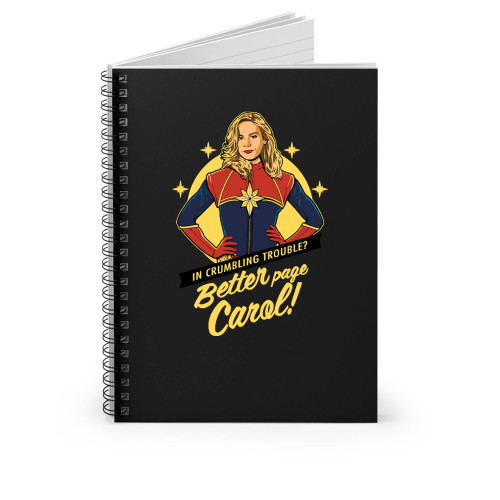 Captain Marvel Better Page Carol Spiral Notebook