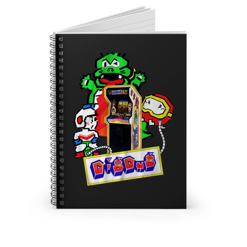 Dig Dug Atari Retro Arcade Video Game Spiral Notebook