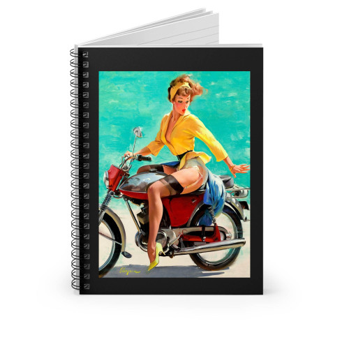 Elvgren Pin-Up Girl Skirting The Issue Spiral Notebook