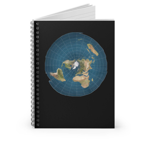 Flat Earth Map Spiral Notebook