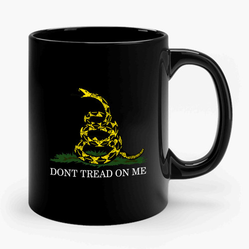Don't Tread On Me Black Logo American Pride Gadsden Flag Ceramic Mug