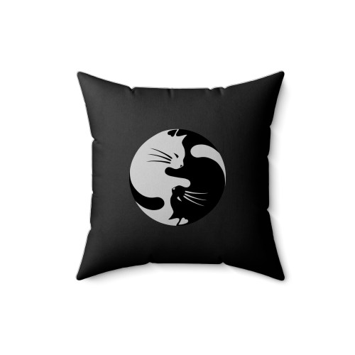 Cat Yin Yang Square Pillow Cover