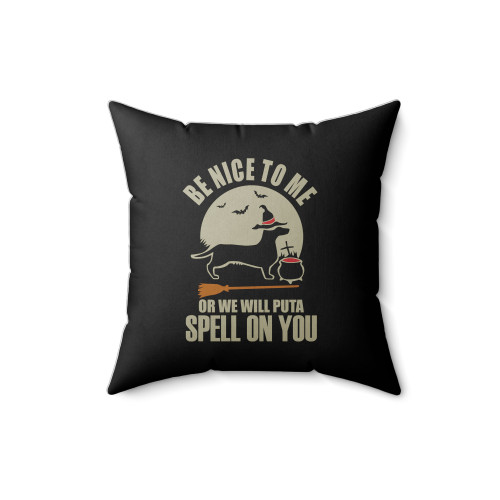 Dachshund Spell On You Halloween 2017 Square Pillow Cover