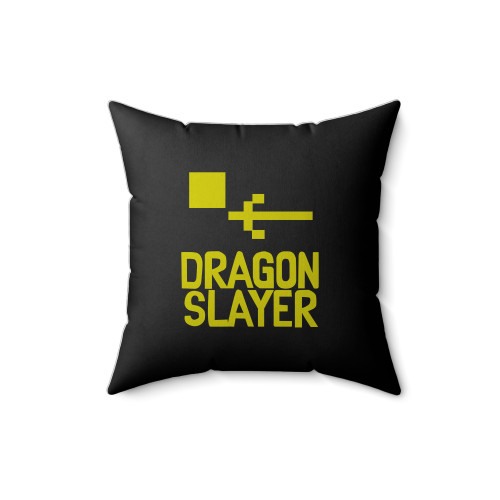Dragon Slayer Atari Adventure Inspired Videogame Nintendo 8 Bit Retro Pixel Art Atari 2600 Atari Vcs Square Pillow Cover