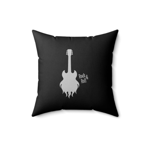 Guitar Flaming Guitar Rock & Roll Square Pillow Cover