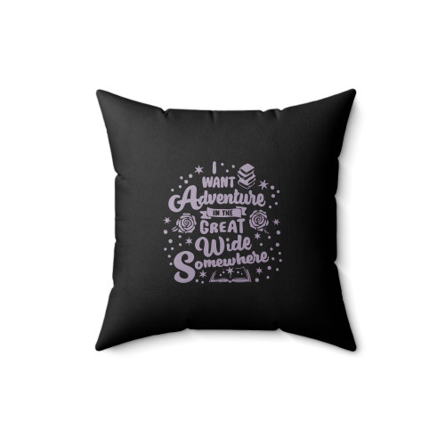 I Want Adventure In The Great Wide Somewhere Disney Beauty And The Beast Quotes Square Pillow Cover