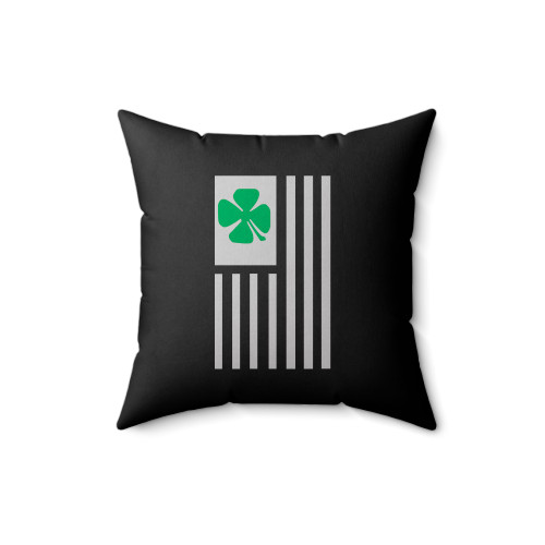 Irish American Flag St. Patrick's Day Shamrock Four Leaf Clover Square Pillow Cover