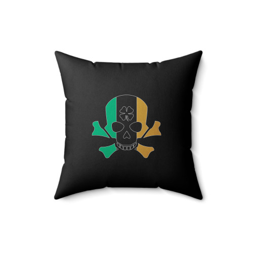 Irish Skull St Patricks Day Skull And Bones Leprechaun Costume Square Pillow Cover