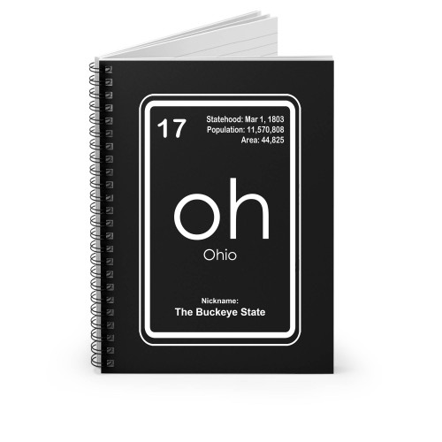 Ohio Buckeye State Periodic Table Spiral Notebook