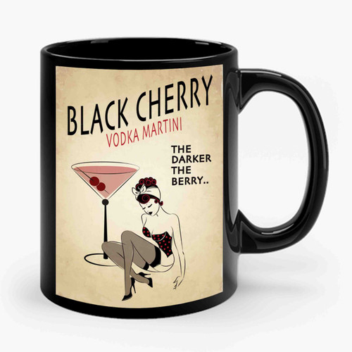 Black Cherry Pin Up Girl Ceramic Mug