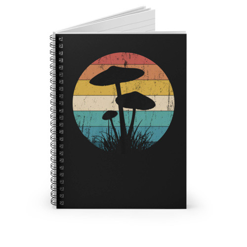 Retro Psychedelic Mushroom Shrooms Spiral Notebook