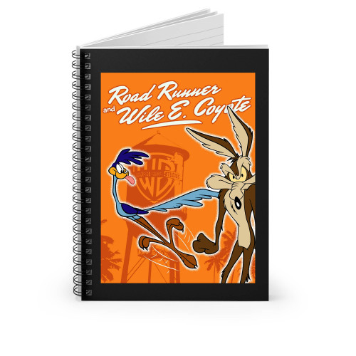 Road Runner And Wile E Coyote Cartoon Spiral Notebook
