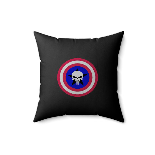 Punisher Captain America Shield Square Pillow Cover