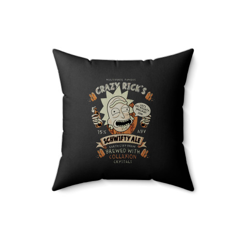 Rick And Morty Crazy Rick's Ale Square Pillow Cover