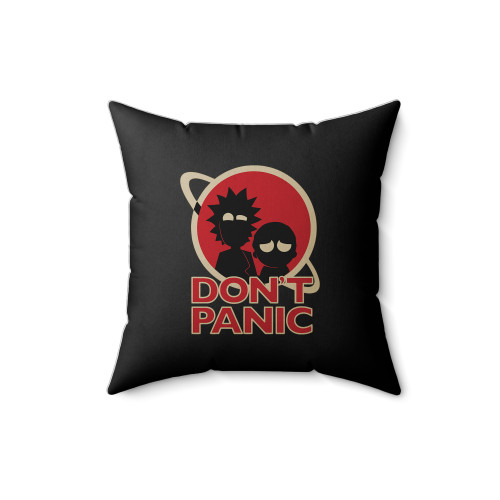Rick And Morty Don't Panic Square Pillow Cover