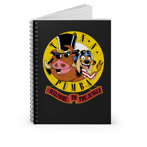 Timon & Pumba Welcome To The Jungle Lion King Guns N Roses Parody Free Delivery Wsn89 Spiral Notebook