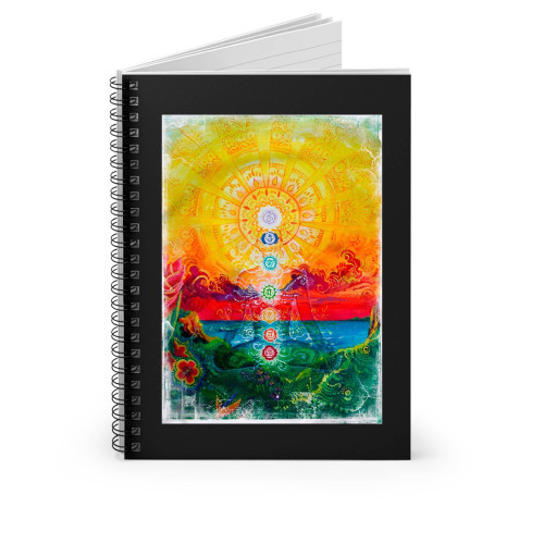 Trippy Lsd Acid Chakra Meditation Spiral Notebook