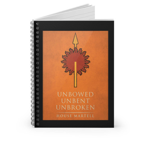 Unbowed Unbent Unbroken House Martell Spiral Notebook