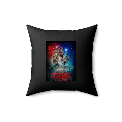 Stranger Things Characters Poster Square Pillow Cover