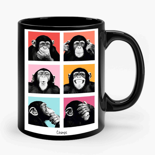 Chimps Faces Pop Art Ceramic Mug