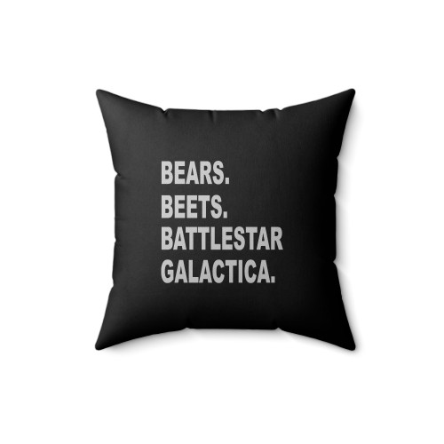 The Office Bears Beets Battlestar Galactica Square Pillow Cover
