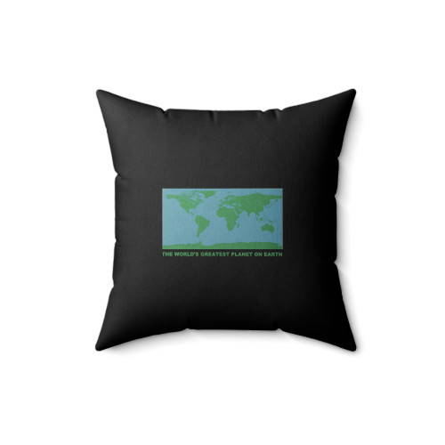 The World's Greatest Planet On Earth Fun World Map Graphic Square Pillow Cover