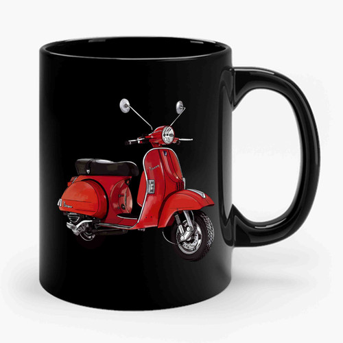 Classic Italian Red Vespa Scooter Ceramic Mug