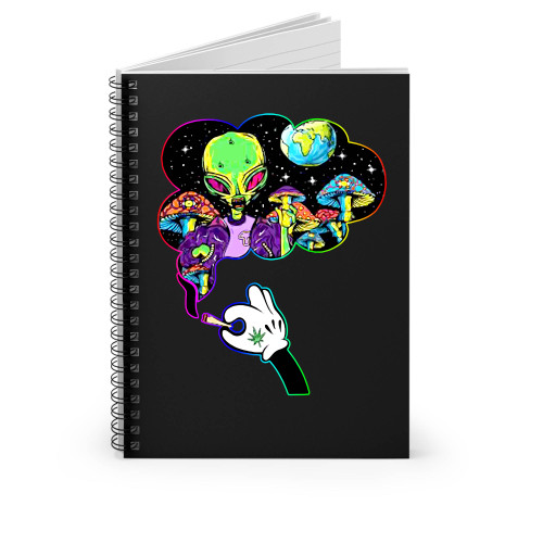 Alien Mickey Mouse Smoke Spiral Notebook