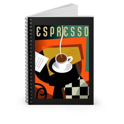 Art Deco Coffee Spiral Notebook