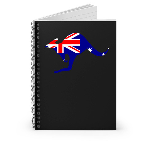 Australian Flag Kangaroo Spiral Notebook