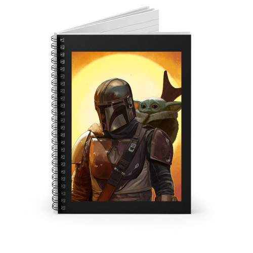 Baby Yoda And Mandalorian Spiral Notebook
