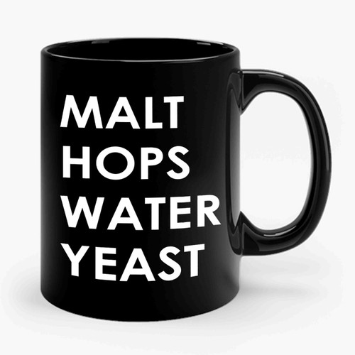 Craft Beer Malt Hops Water Yeast Ceramic Mug