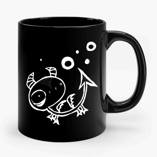 Cute Dragon With Moons Ceramic Mug