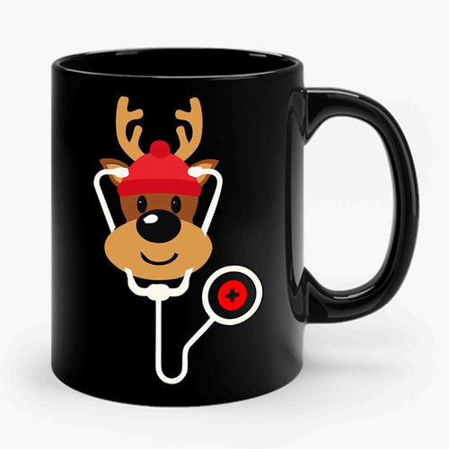 Cute Reindeer Nurse Christmas Ceramic Mug