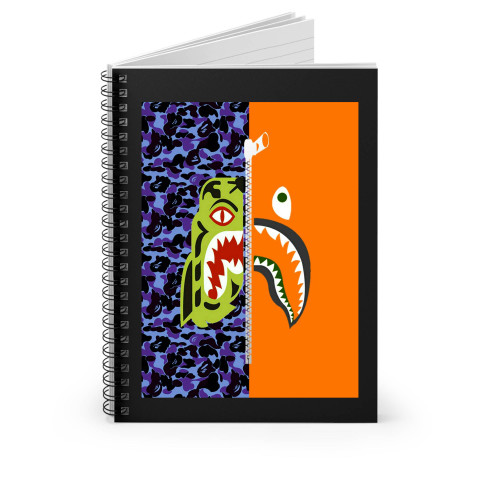Bape Half Shark Half Tiger Spiral Notebook