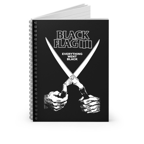 Black Flag Everything Went Black Scissors Hands Spiral Notebook