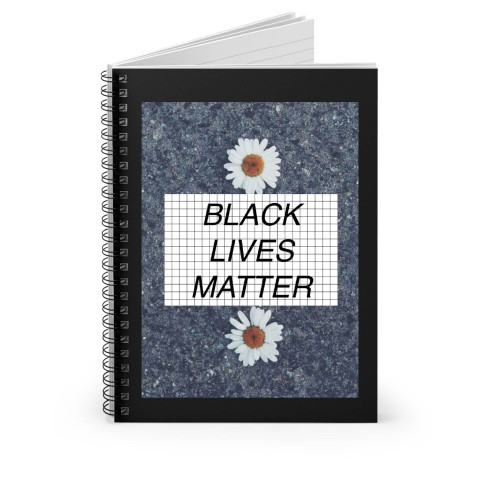 Black Lives Matter Flower Spiral Notebook