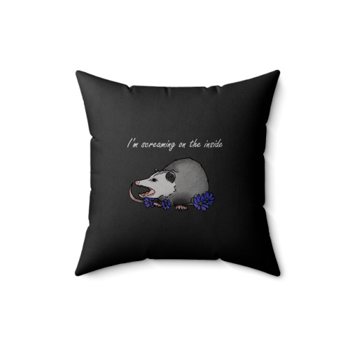 Angry Opossum I'm Screaming On The Inside Square Pillow Cover