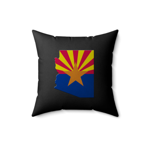 Arizona State Flag Distressed Square Pillow Cover