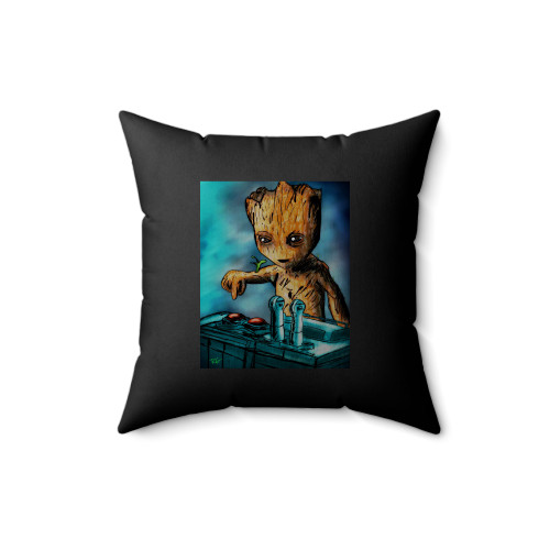 Baby Groot Death Button 1 Square Pillow Cover