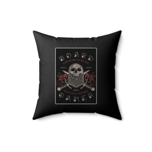 Board Gamer A D20 Dice Tabletop Board Game & Rpg Square Pillow Cover