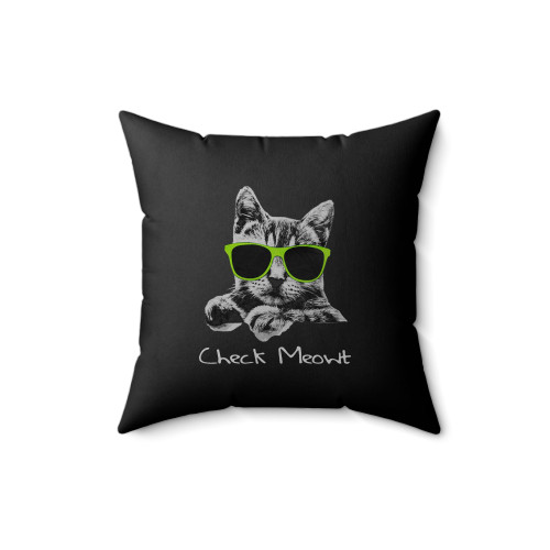 Check Meowt Cat Kitten Workout Funny Weightlifting Square Pillow Cover