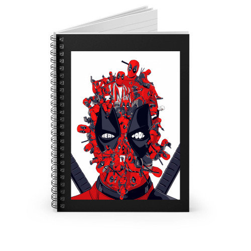 Deadpool Head Collage Spiral Notebook