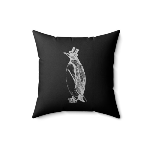 Dapper Penguin Fancy Top Hat And Cane Square Pillow Cover