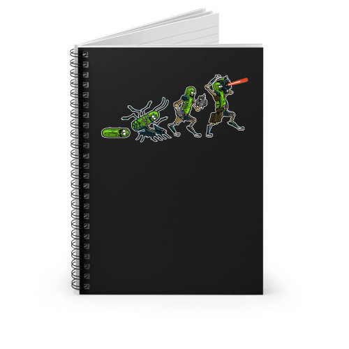 Evolution Of Pickle Rick Spiral Notebook